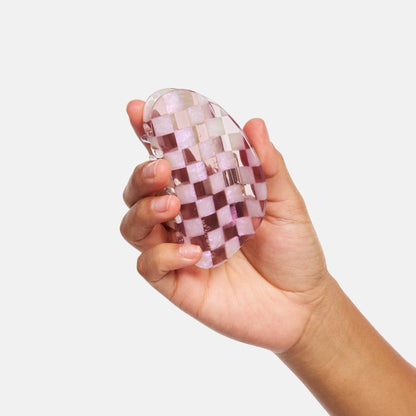 Checker Claw Clip in Smoky Quartz