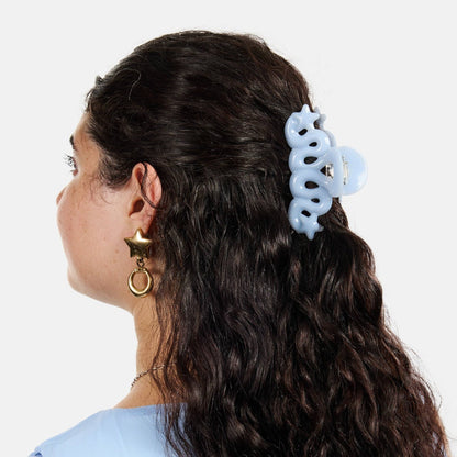 Small Star Loop Claw Clip in Baby Blue