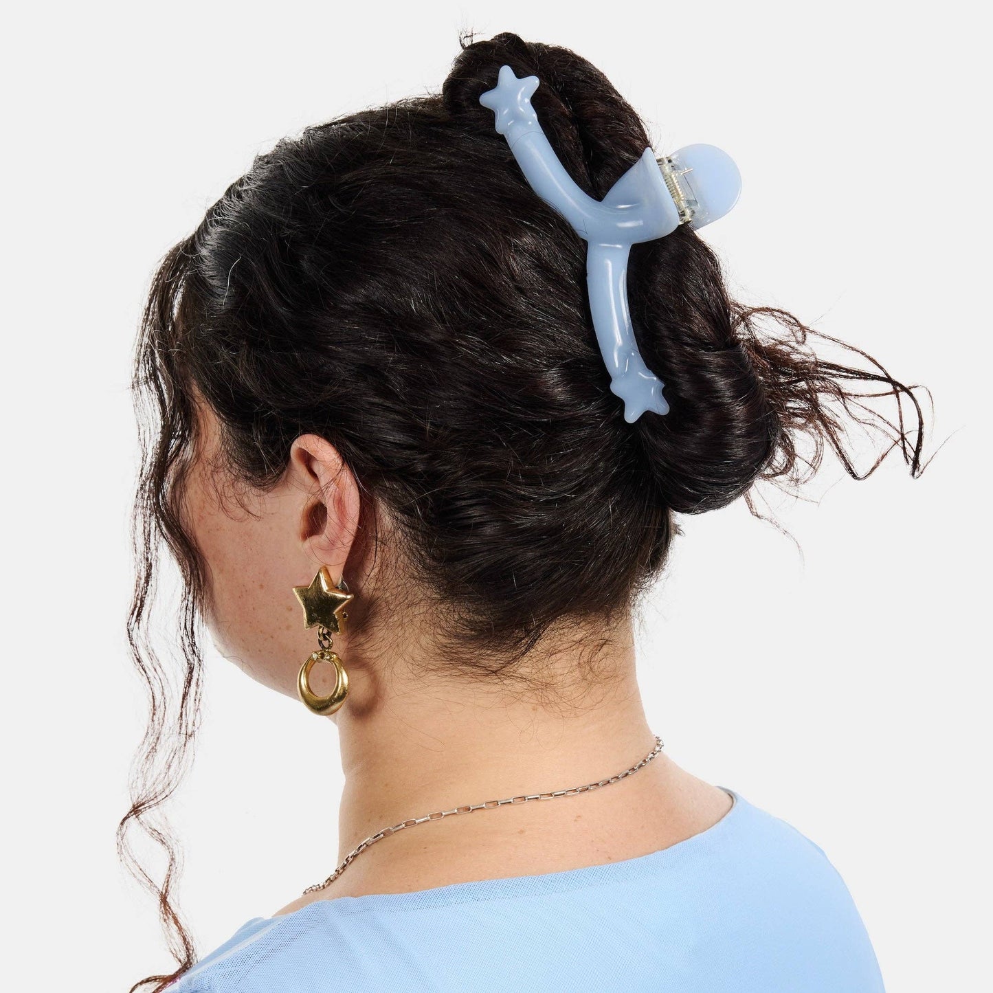 Single Star Loop Claw Clip in Baby Blue