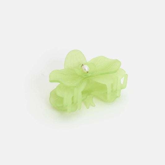 Orchid Claw Clip in Frosted Lime