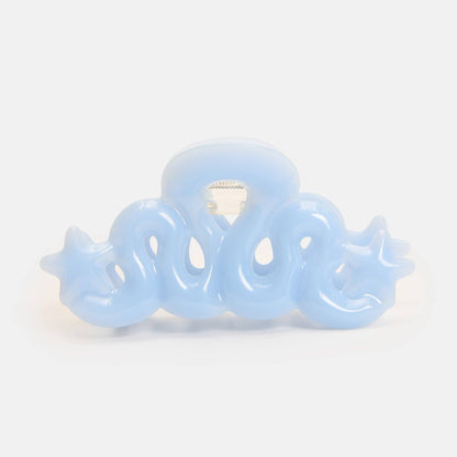 Small Star Loop Claw Clip in Baby Blue
