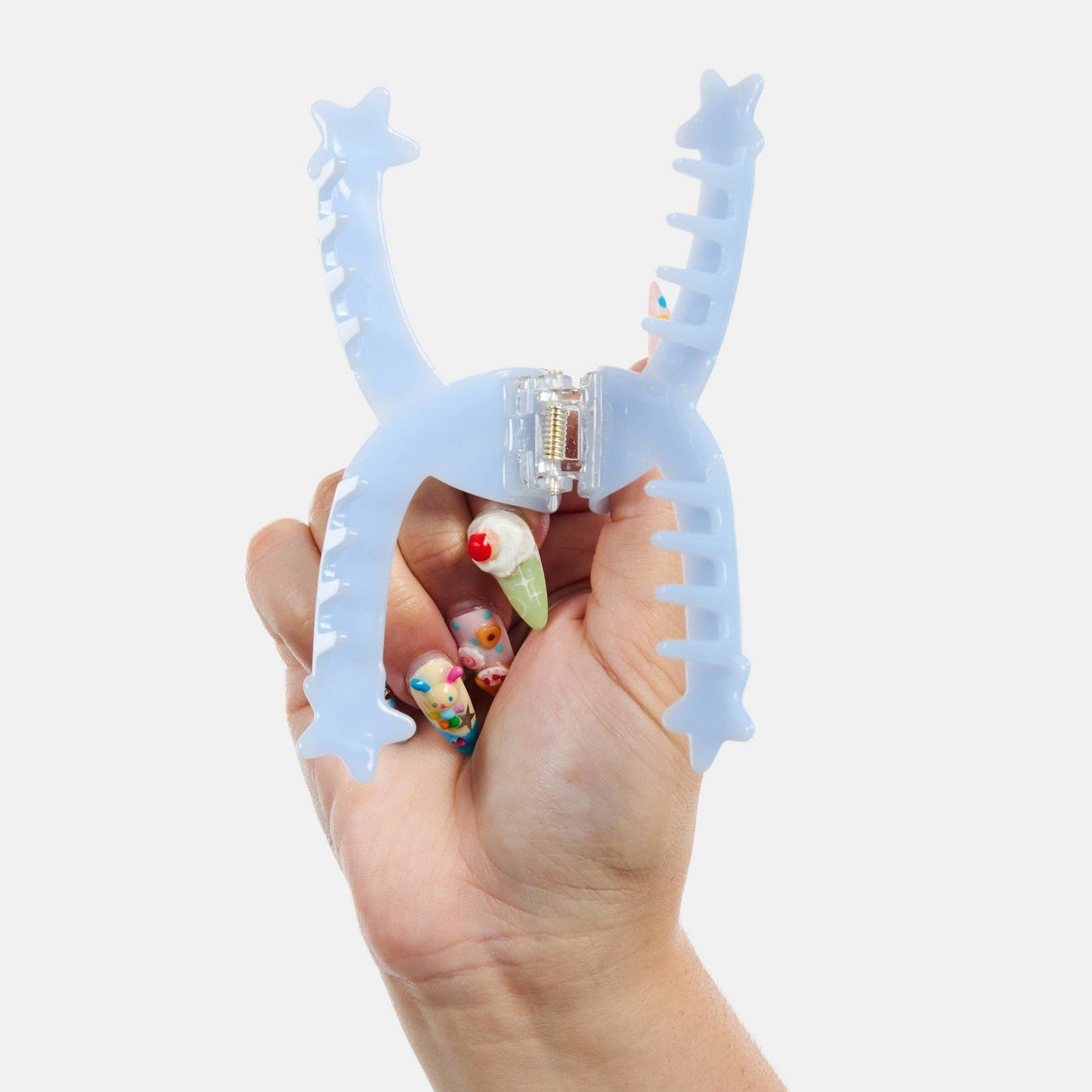 Single Star Loop Claw Clip in Baby Blue