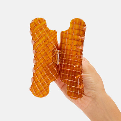 Nimbus Claw Clip in Caramel Plaid
