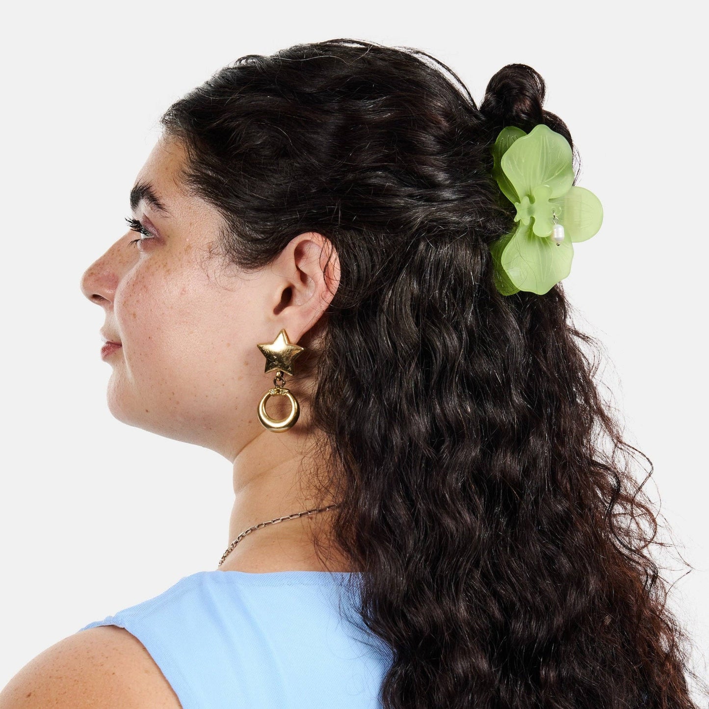 Orchid Claw Clip in Frosted Lime