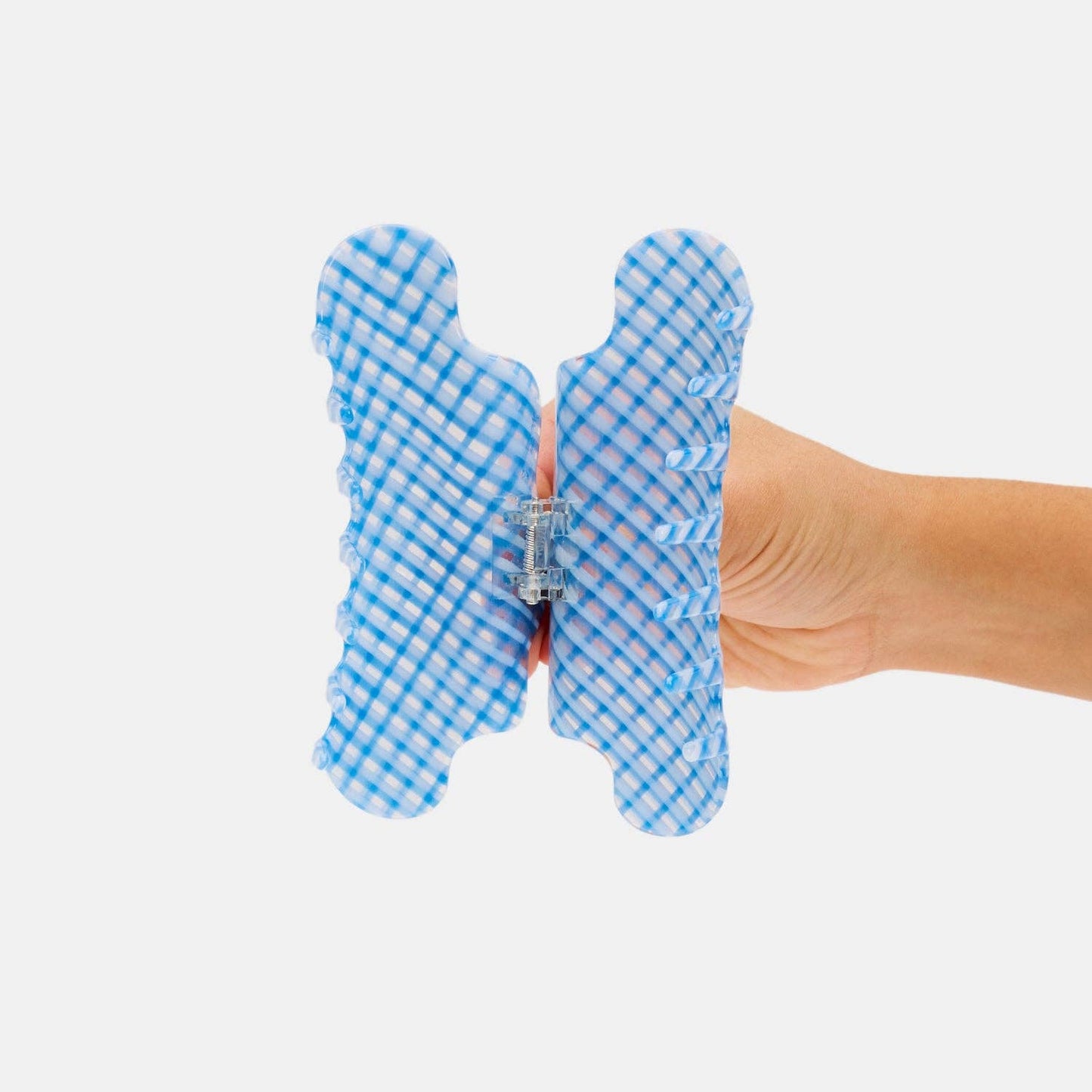 Nimbus Claw Clip in Blue Lattice