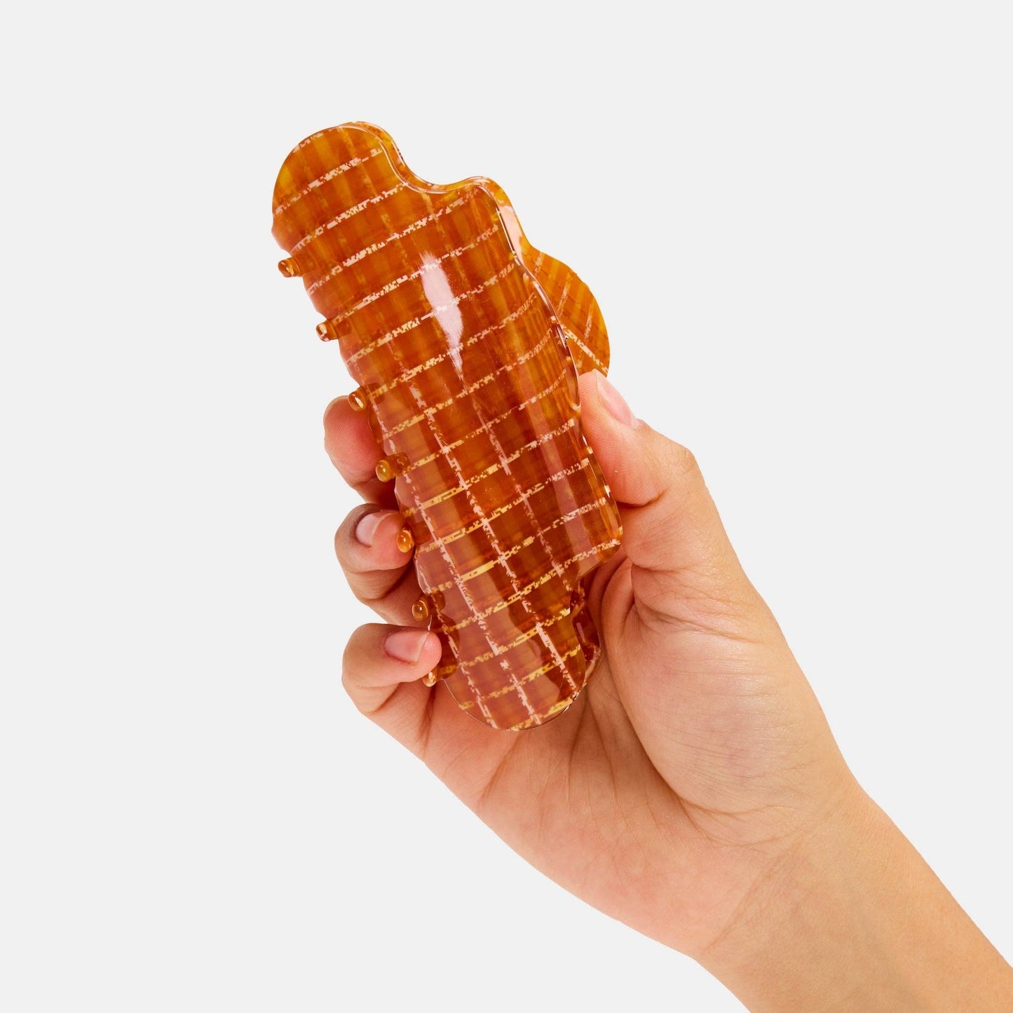 Nimbus Claw Clip in Caramel Plaid
