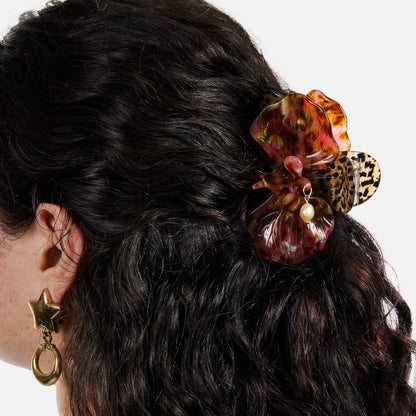 Orchid Claw Clip in Cougar